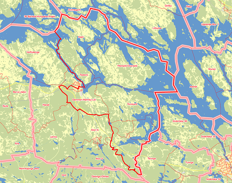 Karta över Strängnäs Östra