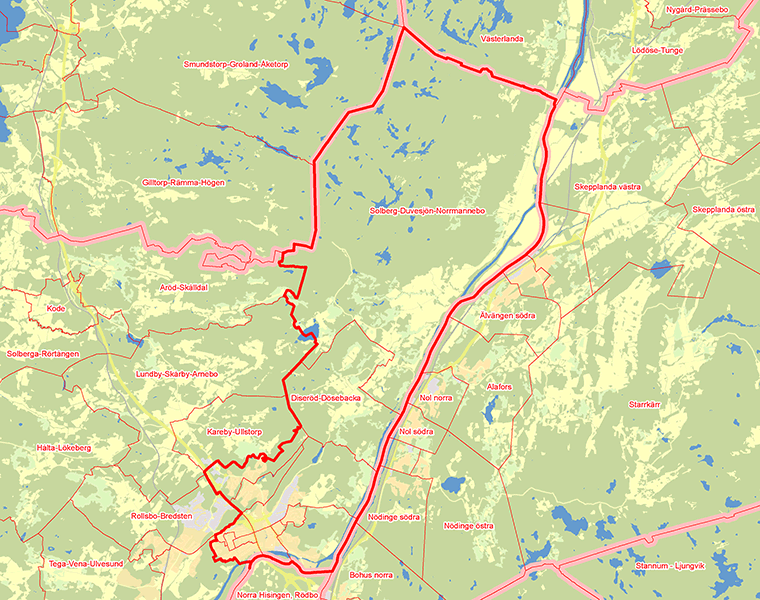 Karta över Kungälv östra