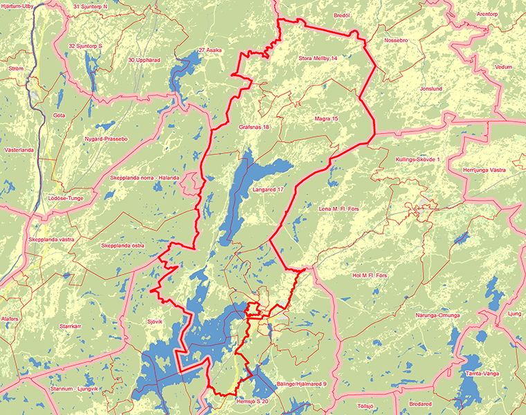 Karta över Alingsås N