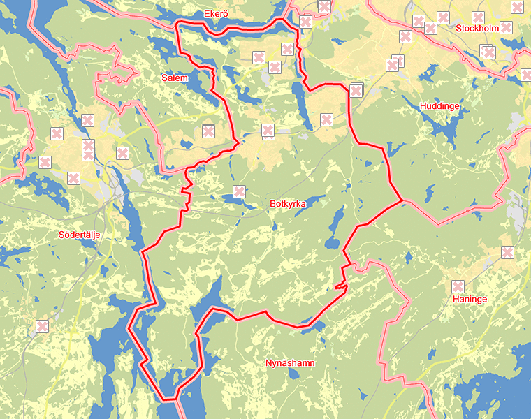 Karta över Botkyrka