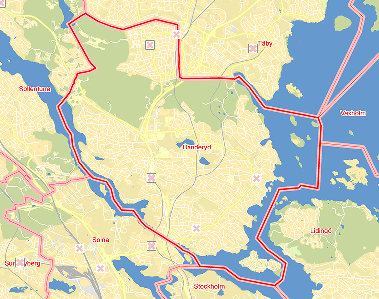 Karta över Danderyd