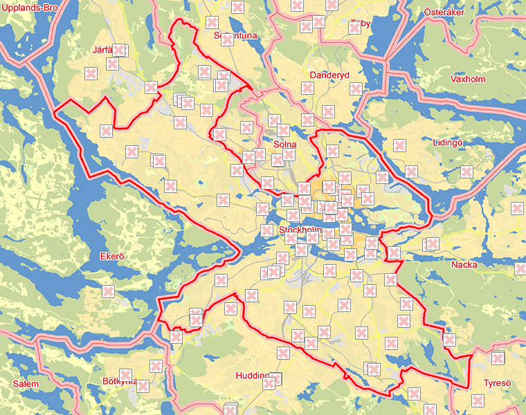 Karta över Stockholm