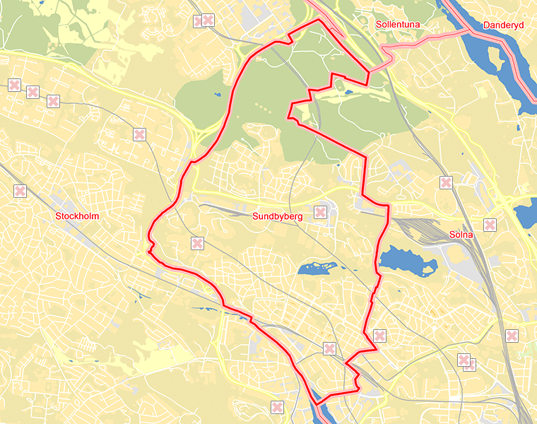 Karta över Sundbyberg