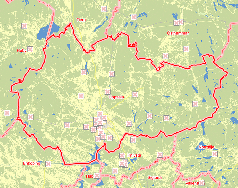 Karta över Uppsala