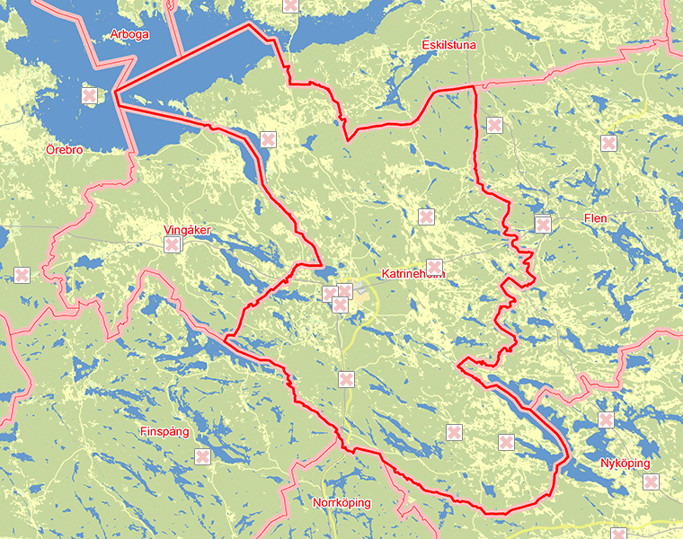 Karta över Katrineholm