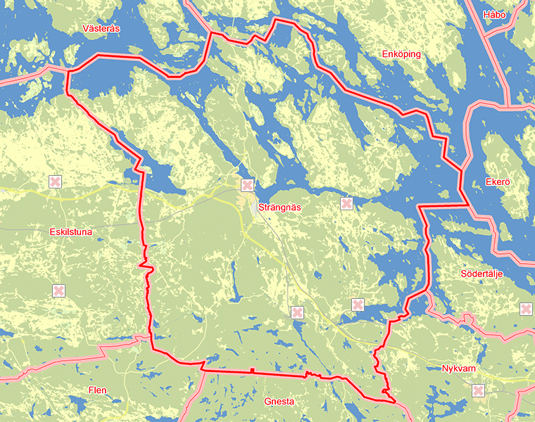 Karta över Strängnäs