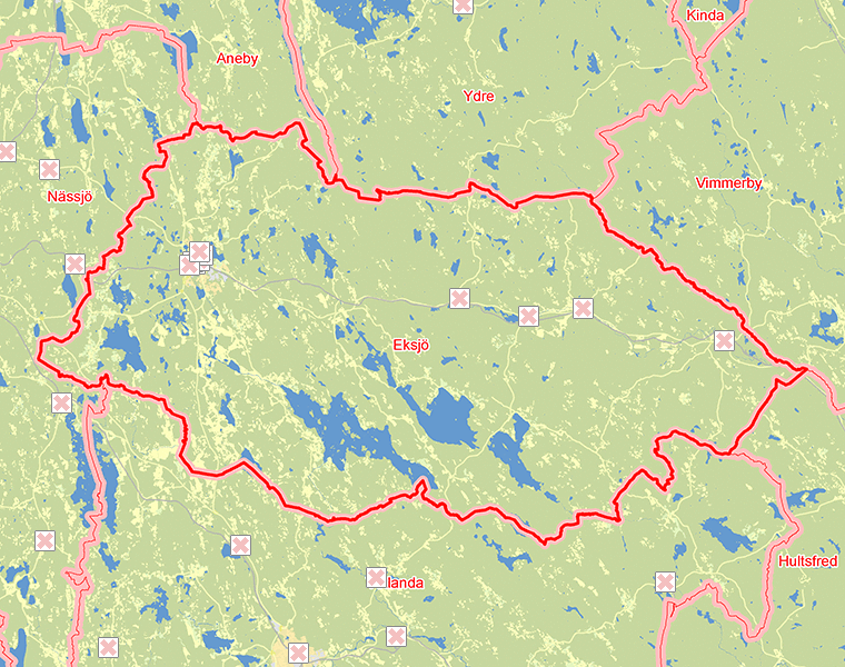 Karta över Eksjö