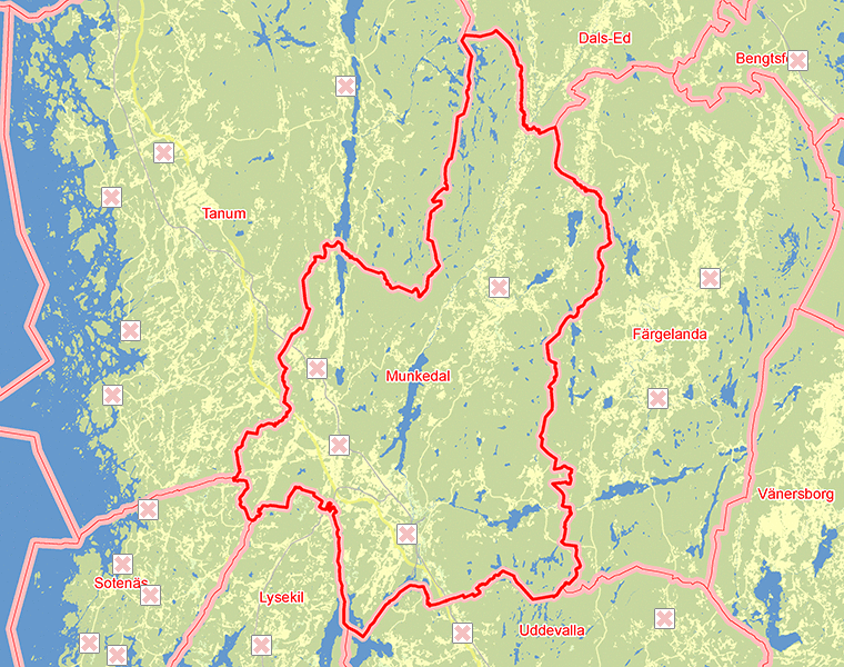 Karta över Munkedal