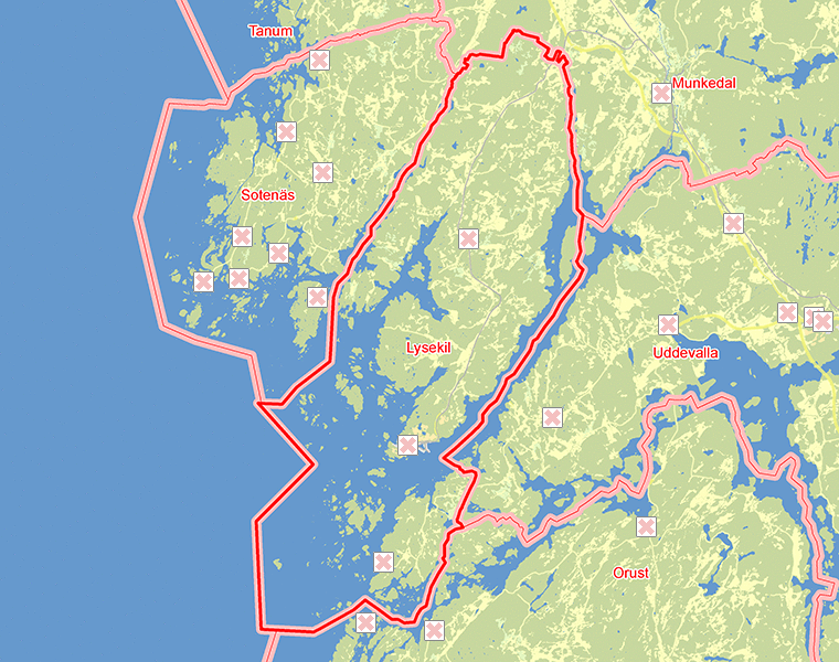 Karta över Lysekil