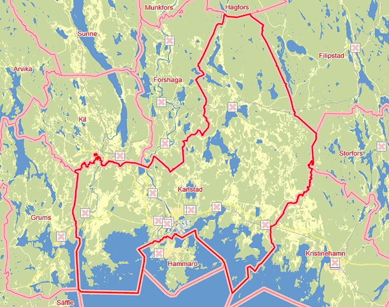 Karta över Karlstad