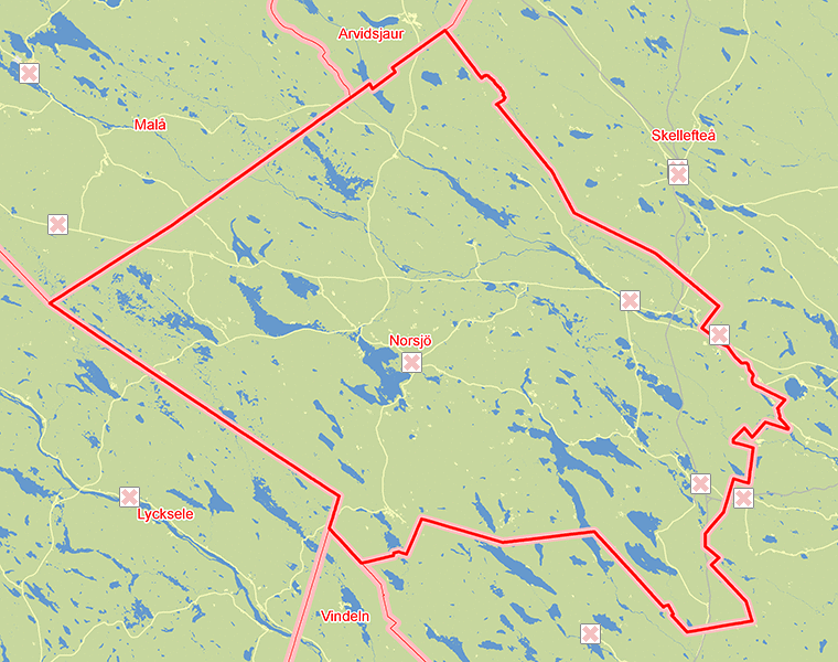 Karta över Norsjö