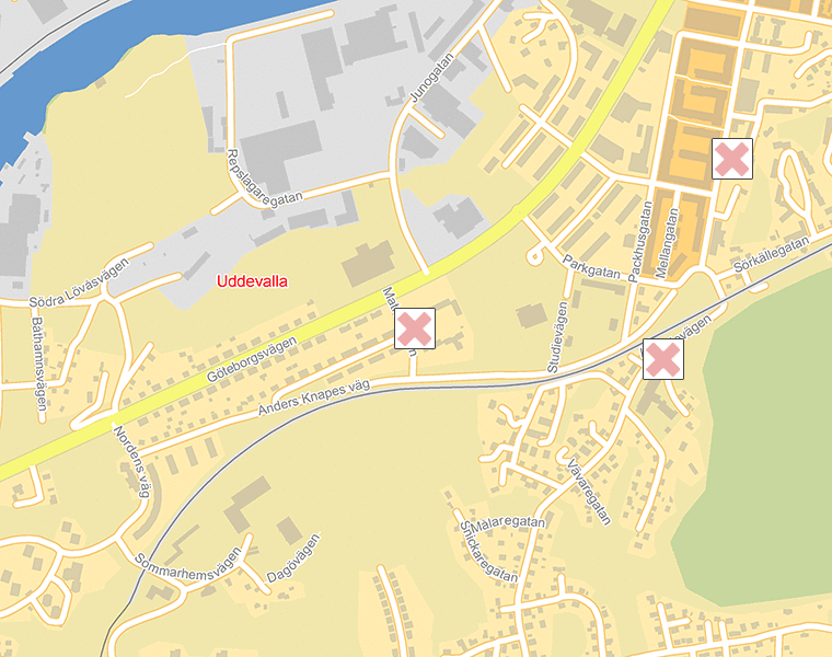 Karta över Uddevalla