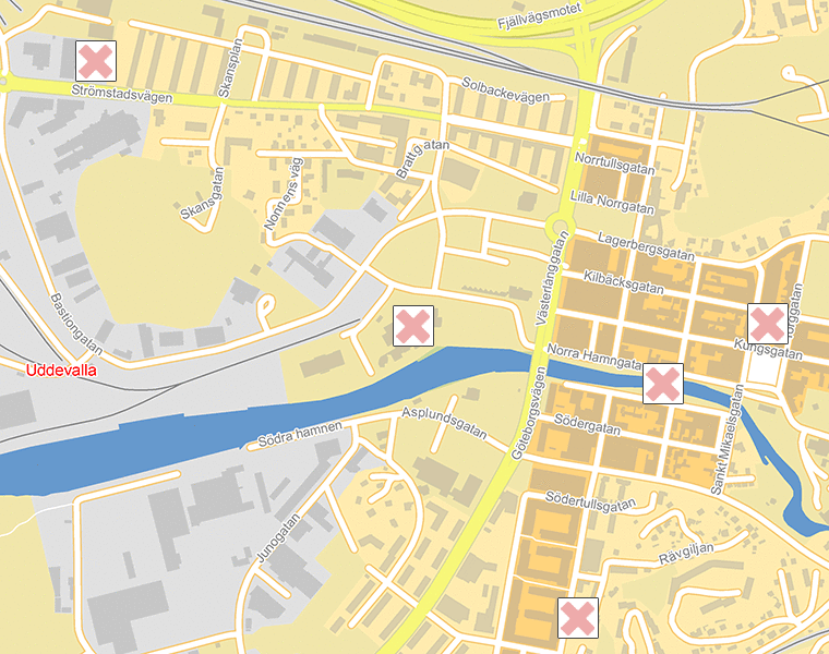 Karta över Uddevalla