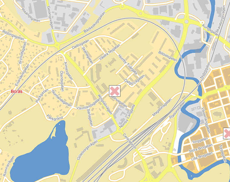 Karta över Borås