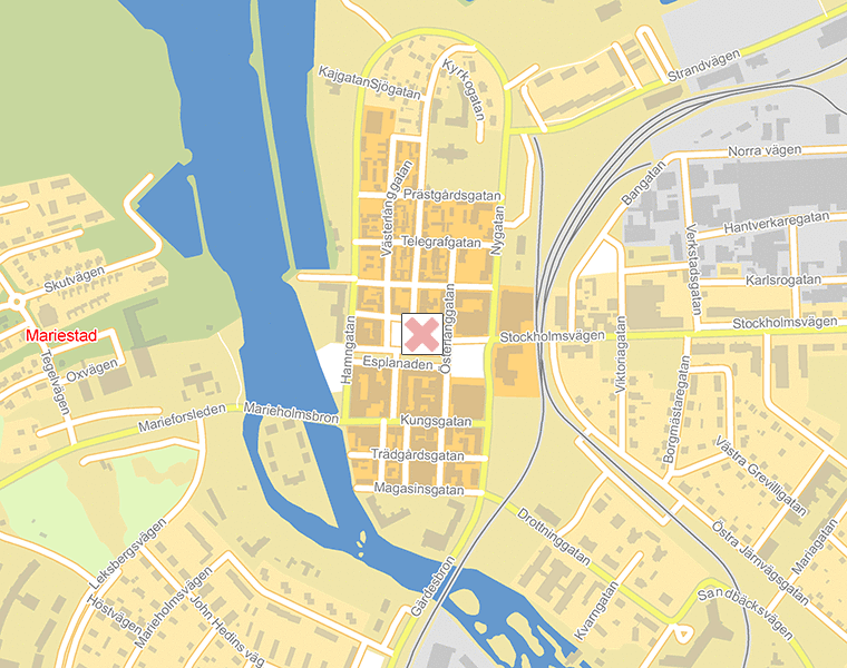 Karta över Mariestad