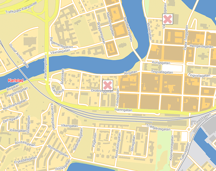 Karta över Karlstad