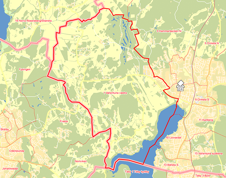 Karta över 1 Vallentuna västra