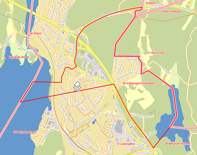 Karta över 35 Kolarängen/Villastaden