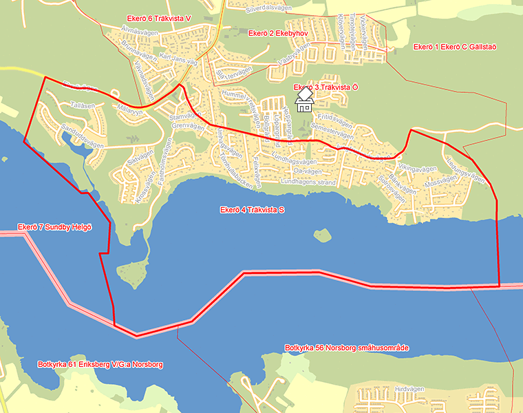 Karta över Ekerö 4 Träkvista S