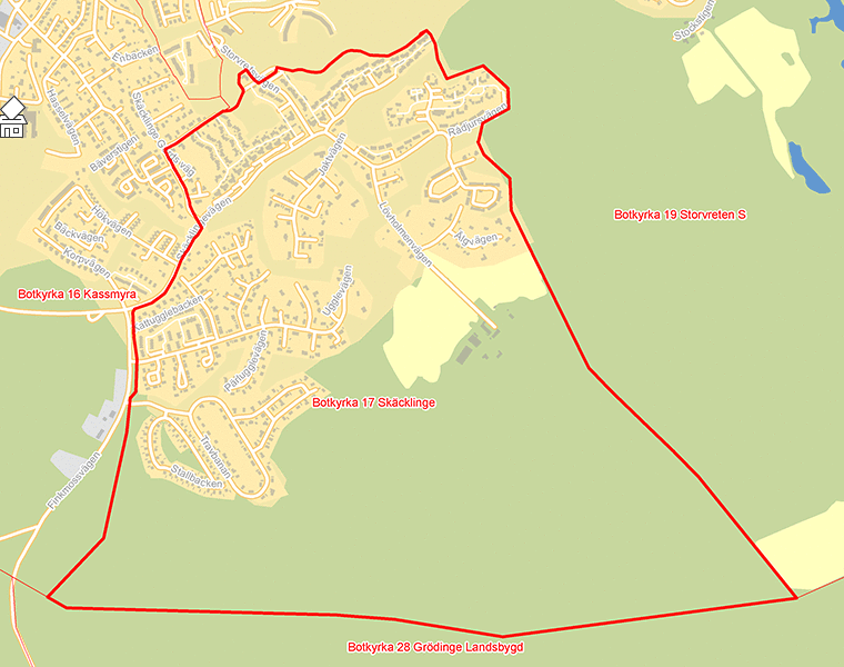 Karta över Botkyrka 17 Skäcklinge