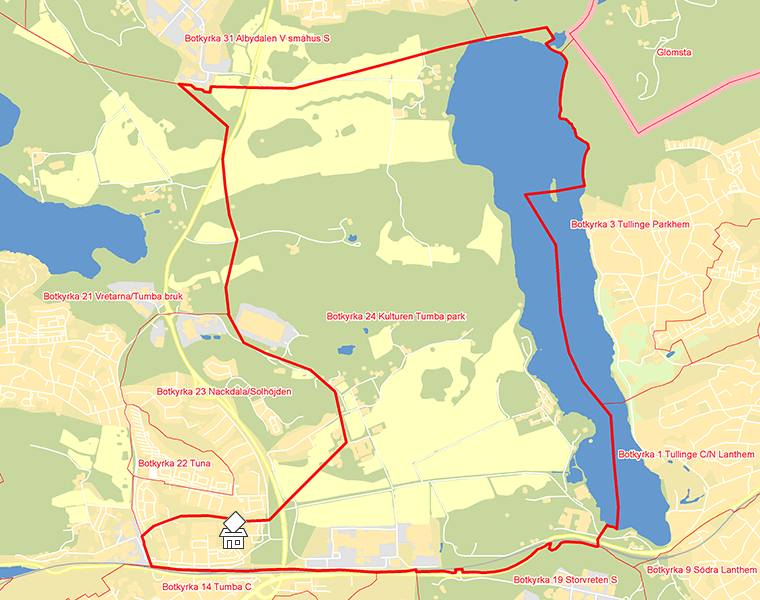 Karta över Botkyrka 24 Kulturen Tumba park
