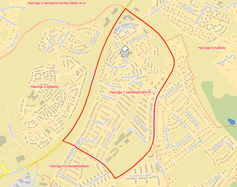 Karta över Haninge 7 Vendelsömalm N