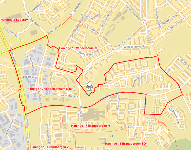 Karta över Haninge 12 Vendelsömalm S m.fl.