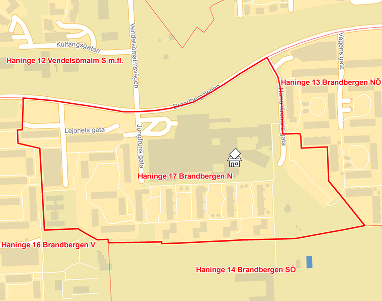 Karta över Haninge 17 Brandbergen N