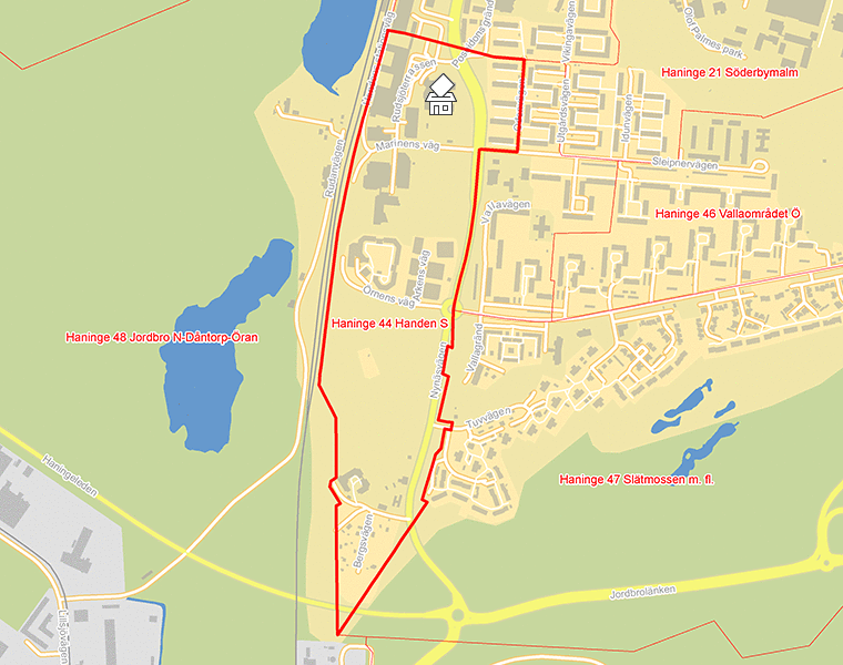 Karta över Haninge 44 Handen S