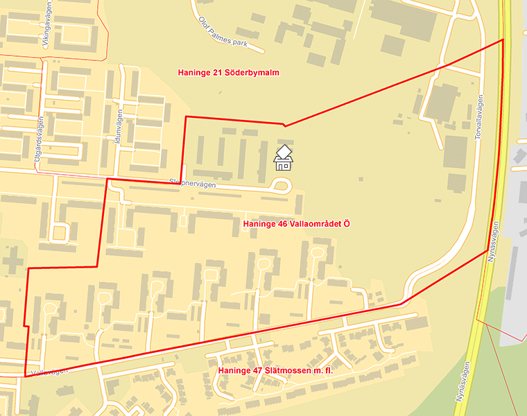 Karta över Haninge 46 Vallaområdet Ö