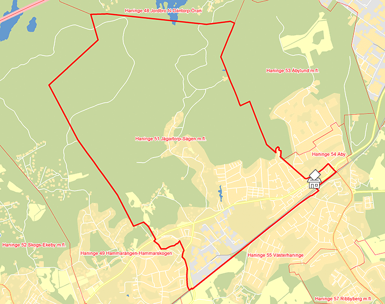 Karta över Haninge 51 Jägartorp-Sågen m.fl.