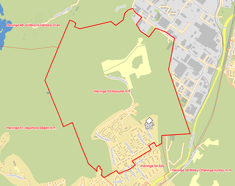 Karta över Haninge 53 Åbylund m.fl.