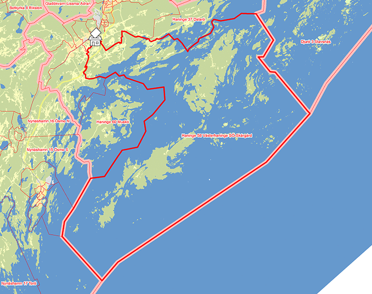 Karta över Haninge 58 Västerhaninge SÖ-Skärgård