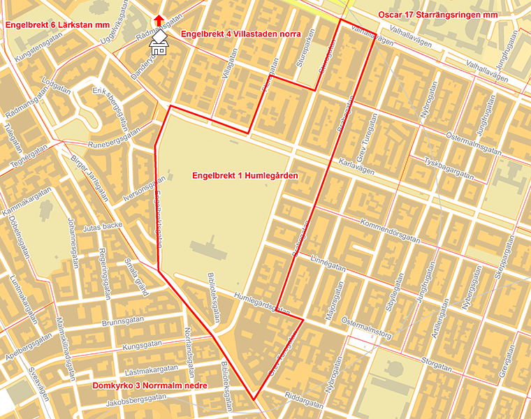 Karta över Engelbrekt 1 Humlegården