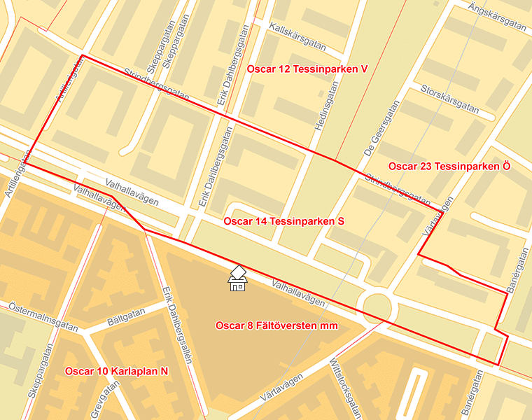 Karta över Oscar 14 Tessinparken S