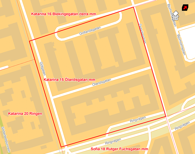 Karta över Katarina 15 Ölandsgatan mm