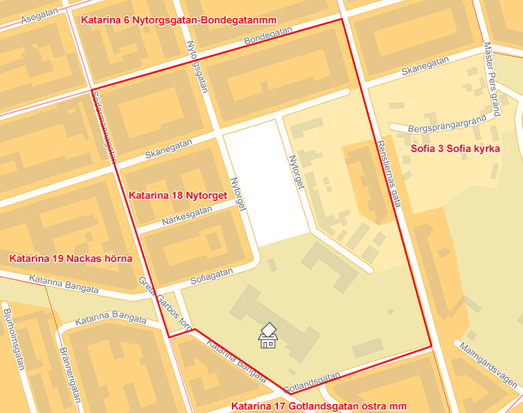 Karta över Katarina 18 Nytorget