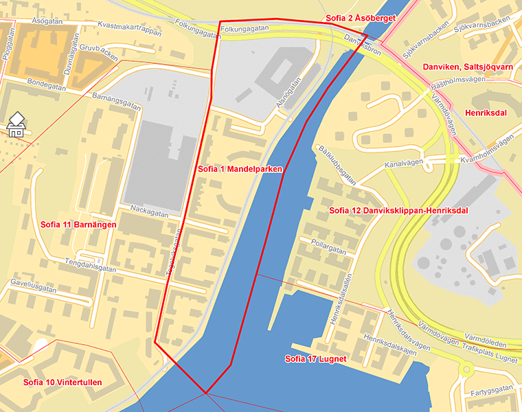 Karta över Sofia 1 Mandelparken