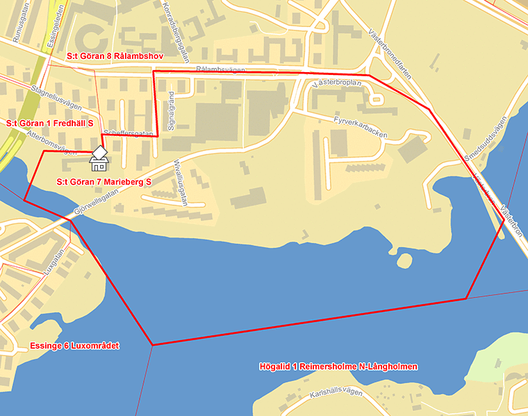 Karta över S:t Göran 7 Marieberg S