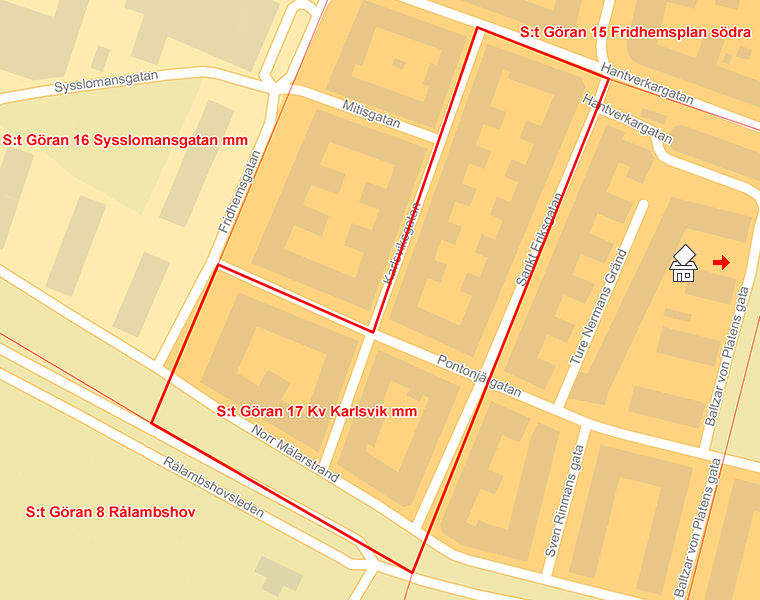 Karta över S:t Göran 17 Kv Karlsvik mm