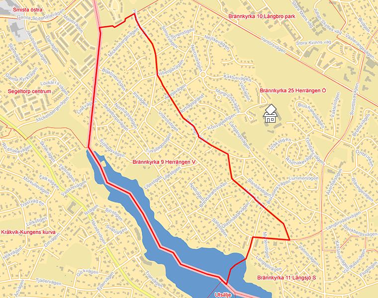 Karta över Brännkyrka 9 Herrängen V