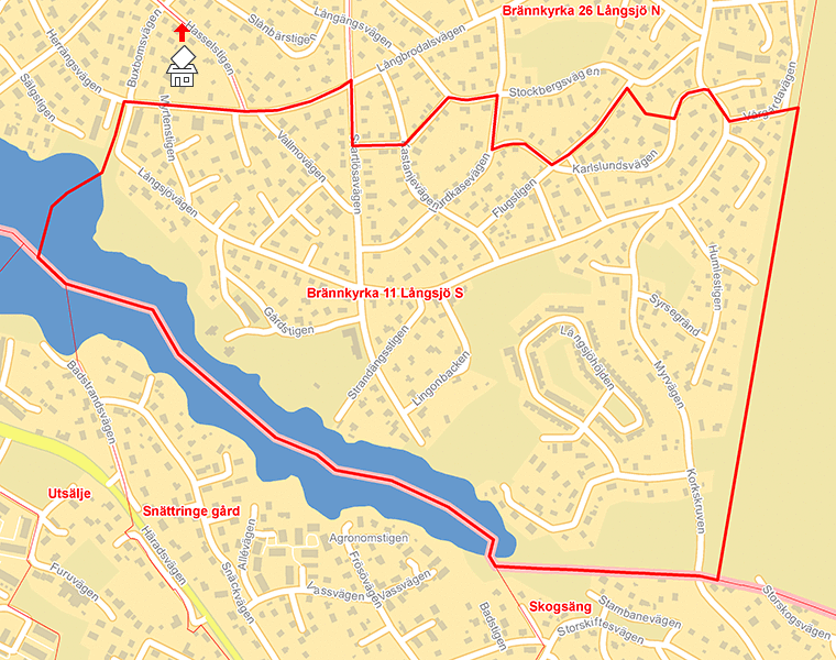 Karta över Brännkyrka 11 Långsjö S