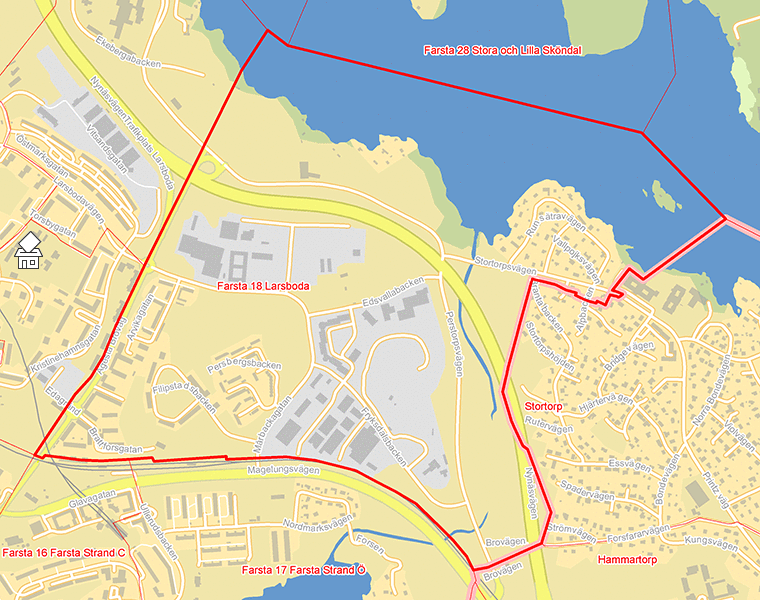 Karta över Farsta 18 Larsboda