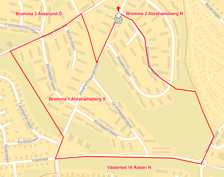 Karta över Bromma 1 Abrahamsberg S