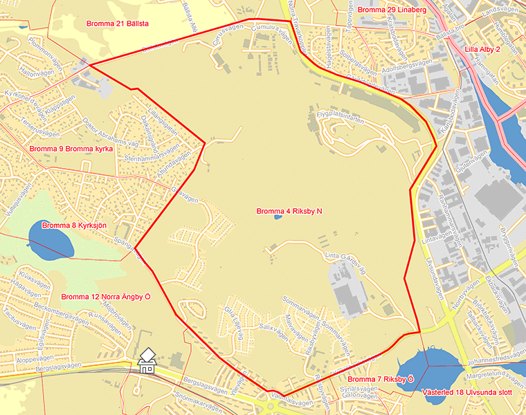 Karta över Bromma 4 Riksby N