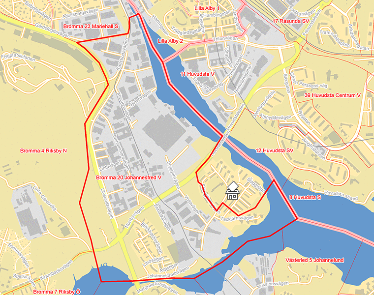 Karta över Bromma 20 Johannesfred V