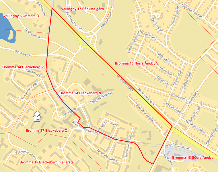 Karta över Bromma 24 Blackeberg N