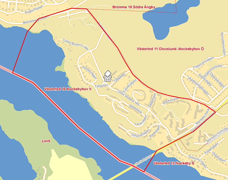 Karta över Västerled 10 Nockebyhov V