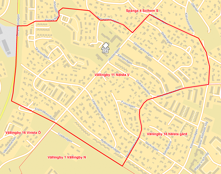 Karta över Vällingby 11 Nälsta V