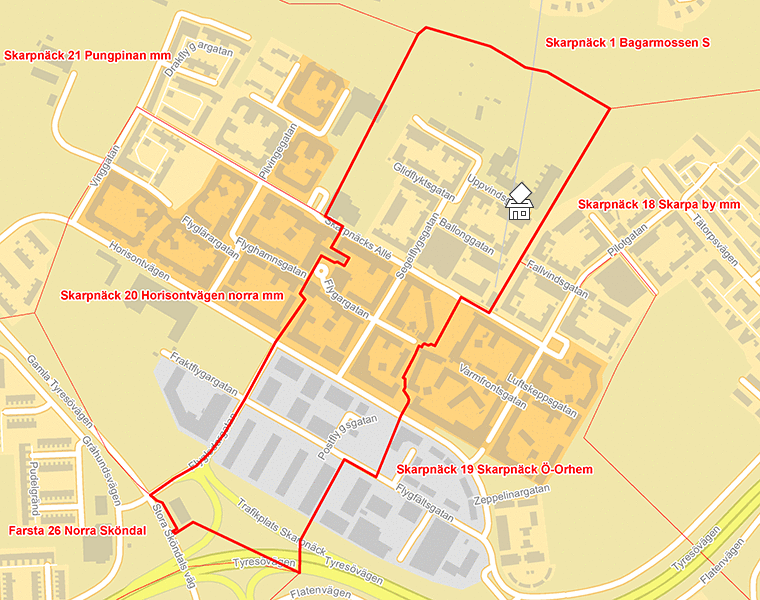 Karta över Skarpnäck 23 Skarpnäck C